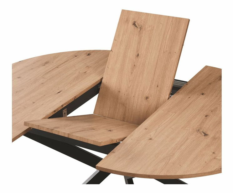 Masă de sufragerie extensibilă 100 AMERO (stejar artisan + negru) (pentru 4-6 persoane)