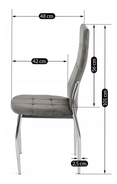 Scaun sufragerie Marinaleda (gri țesătură) 