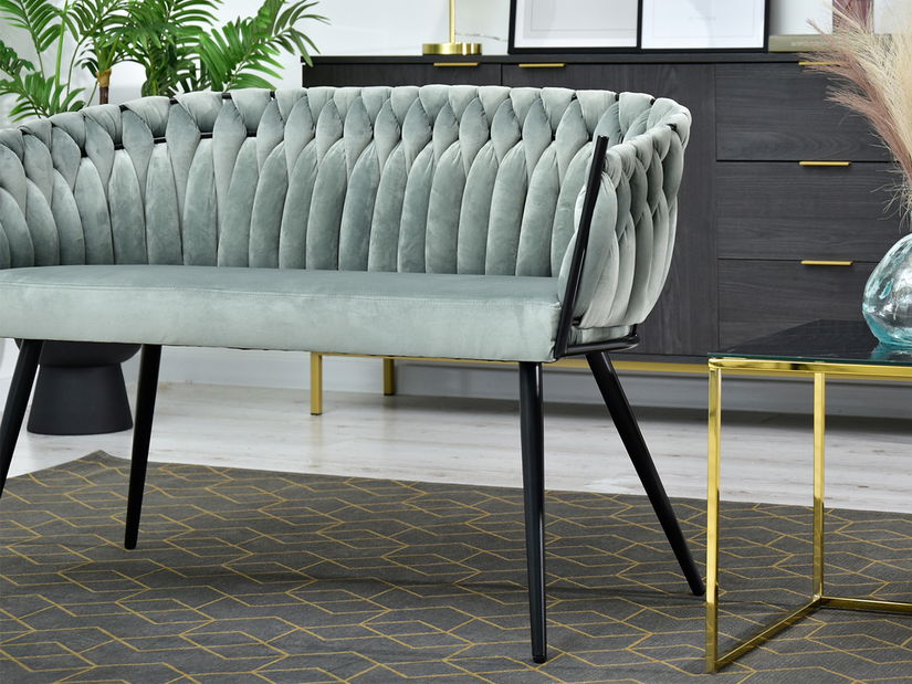 Pohovka dvojsedačka Rozaine (mätová + čierna)