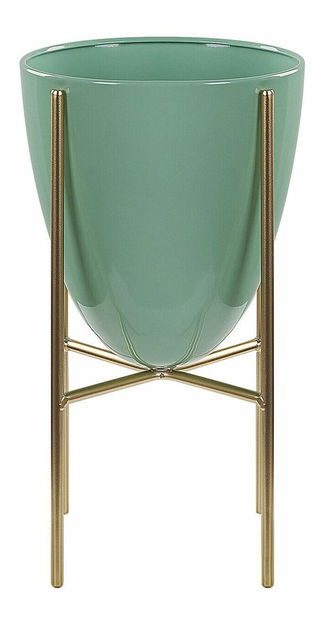 Stojanový kvetináč Lefi (mätová + zlatá)