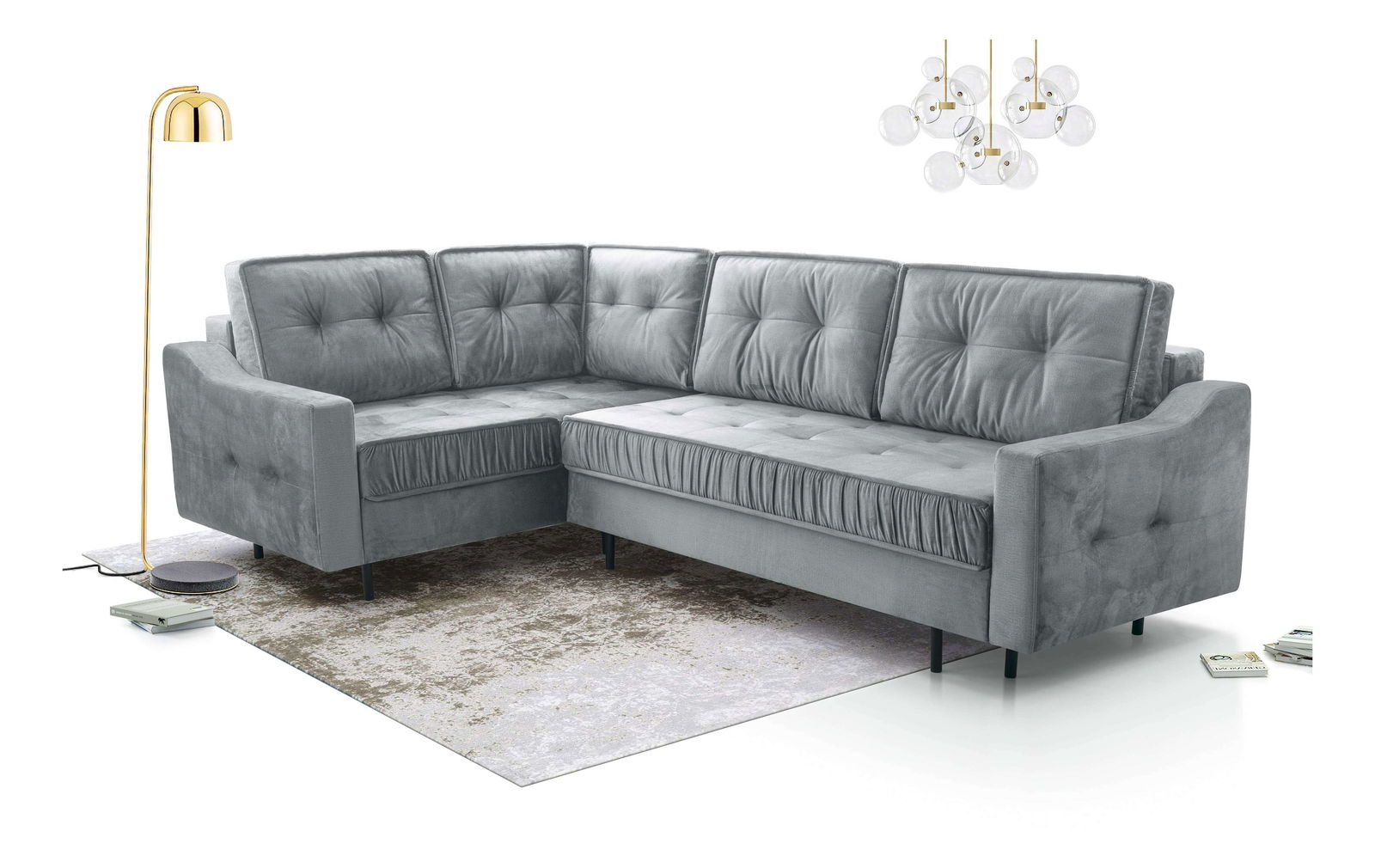 Sarokkanapé Aisha (szürke) (B)