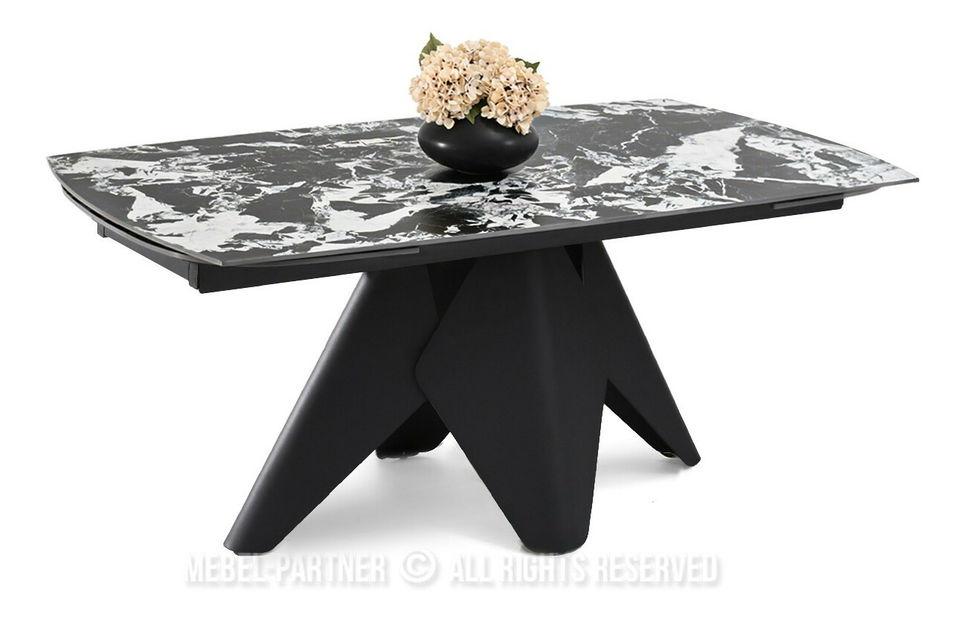 Masă sufragerie Noruega (marmură + negru)
