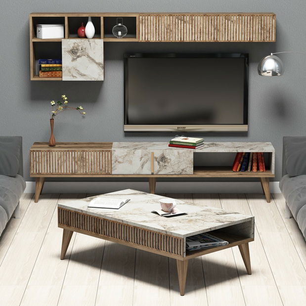 Set mobilier living Millano 1 (nuc + alb)