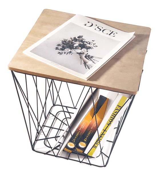 Príručný stolík Azora (čierna + prírodná)