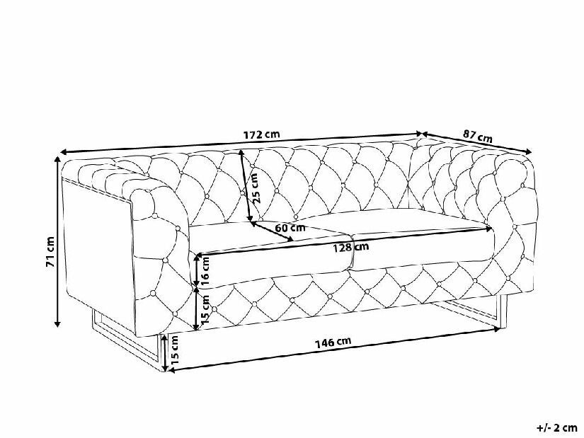 Sofa dvosjed Viken (svijetlo bež)