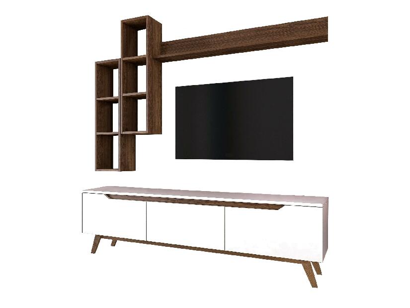 Mobilier living Mitevu 10 (alb + Nuc) 