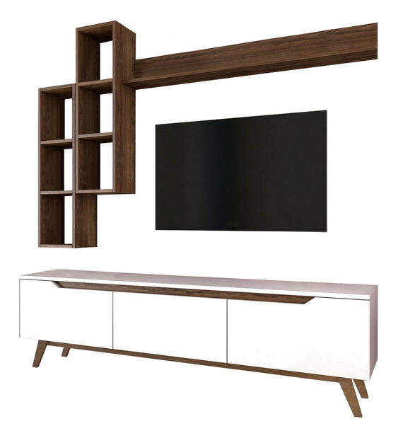 Set za dnevni boravak Mitevu 10 (bijela + orah)