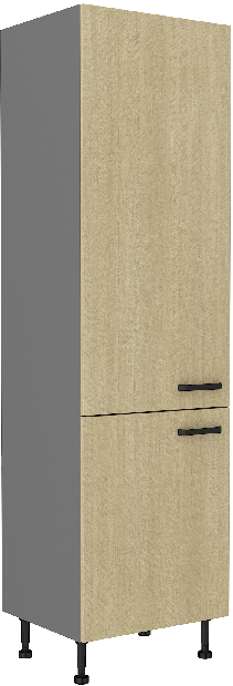 Konyhai élelmiszeres szekrény Scarmi 60 DK-215 2F (Antracit + Herringbone scandi)