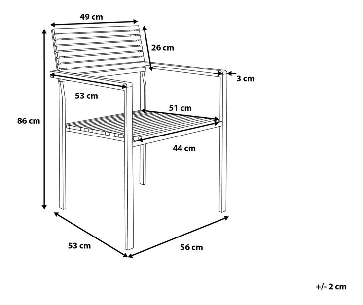 Záhradná stolička Veneto (svetlé drevo)