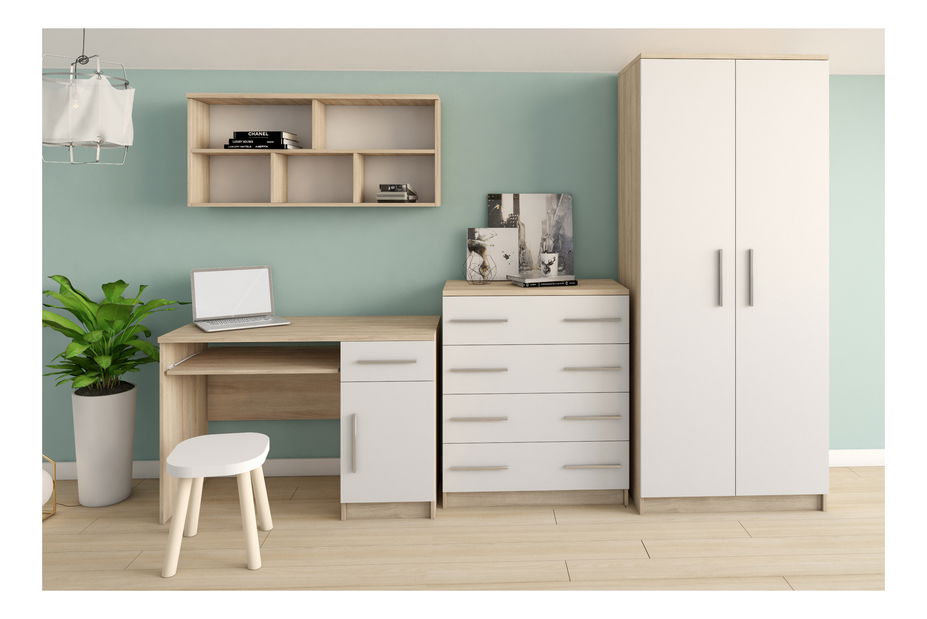 PC stolić Oleg III (bijela + hrast sonoma)