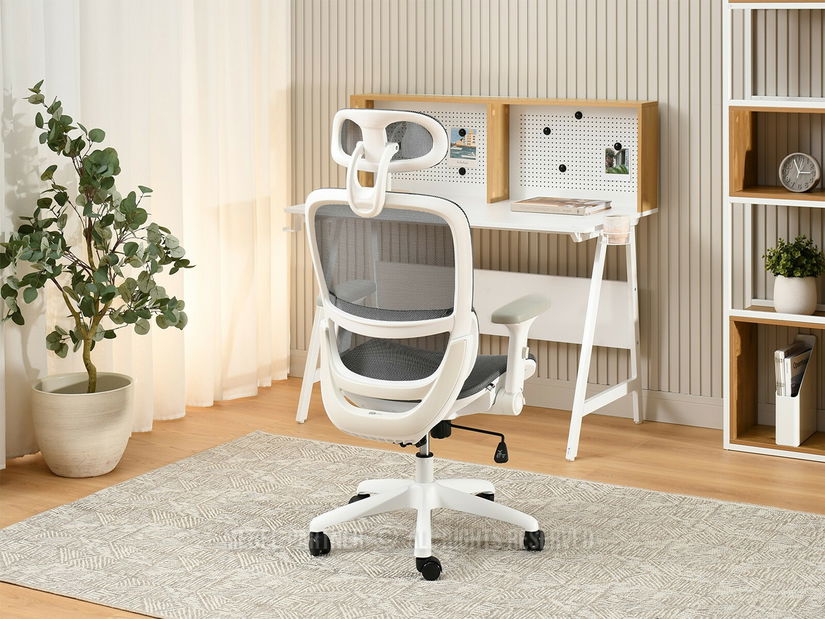 Fotoliu de birou Ikergen (gri + alb)