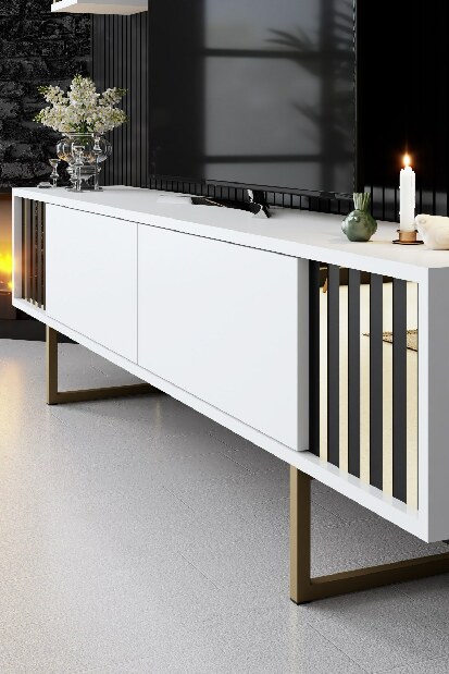 Mobilier living Golden (Alb + Auriu)