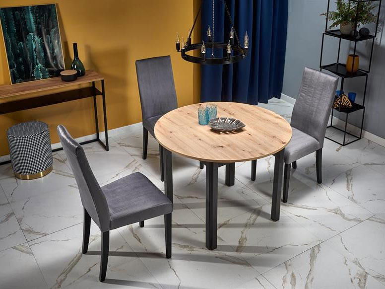 Blagovaonski stol na razvlačenje 102-142 cm Ralllon (crna) (za 4 do 6 osoba)