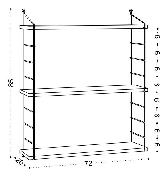 Polička Aaron 3 (dub)