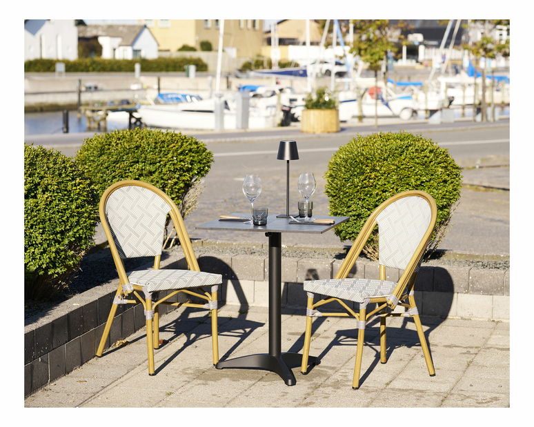 Záhradná stolička Lazulia (biela + sivá)