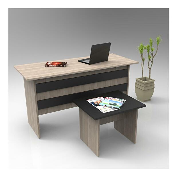 Set mobilier pentru birou Libepi 2 (stejar + negru) 