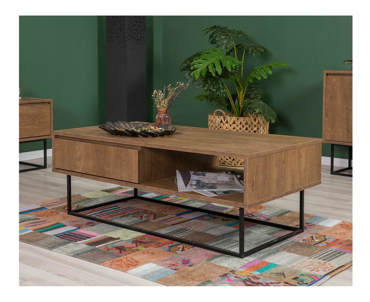 Súprava nábytku do obývacej izby Laxi 16 (orech + čierna)