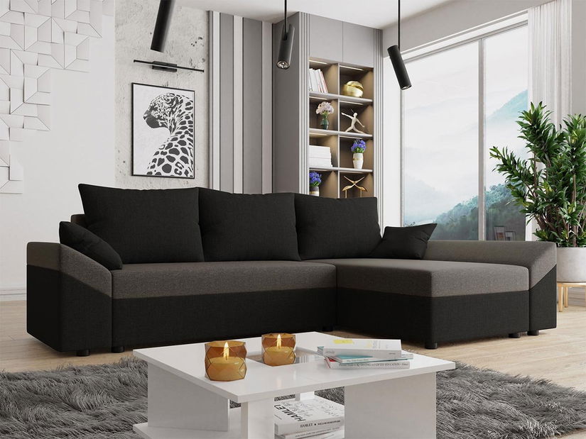 Kutna garnitura Poltosa (tamnosiva + crna)