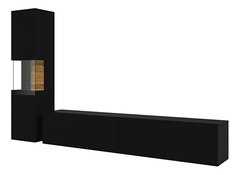 Mobilier living Avernic Typ 09 (onyx negru + Stejar wotan)