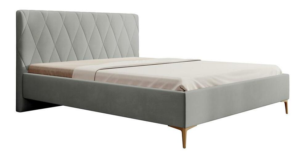 Pat matrimonial 140 cm Tikka 140 (gri + auriu)