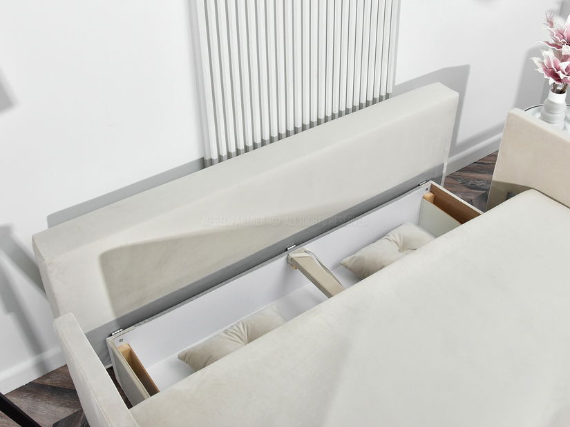 Pohovka dvojsedačka Mastil (krémová + čierna)