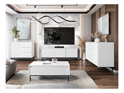 Set mobilier living Somkera I (Alb + auriu) 