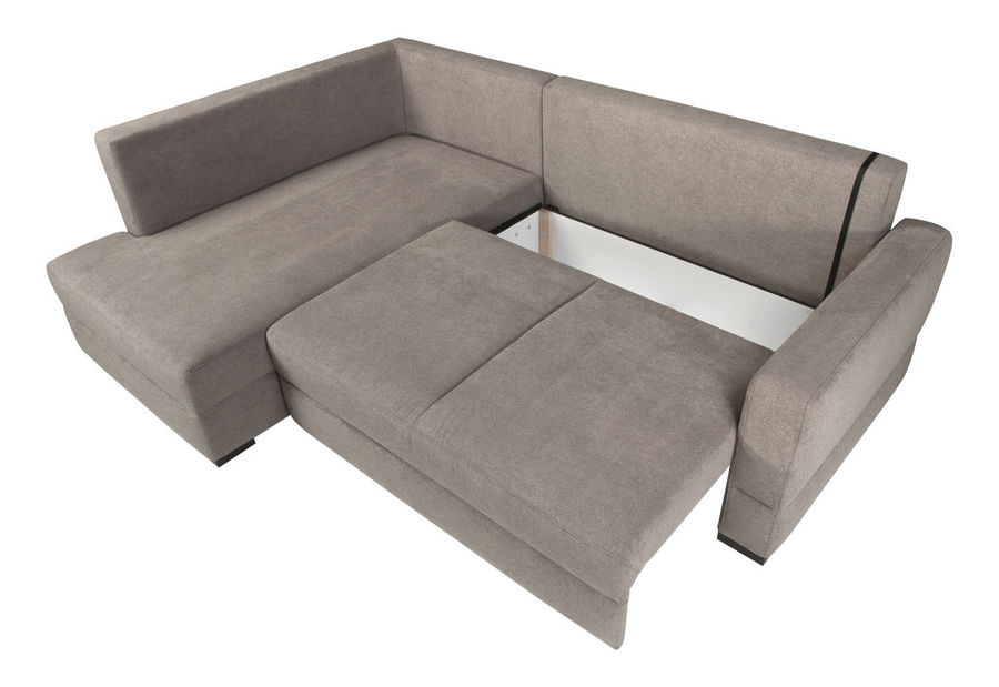 Rohová sedačka BRW Alan II Lux REC.3DL sivobéžová (L)