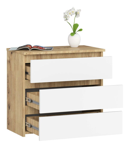 Comodă Cleania CL3 (stejar artisan + alb)