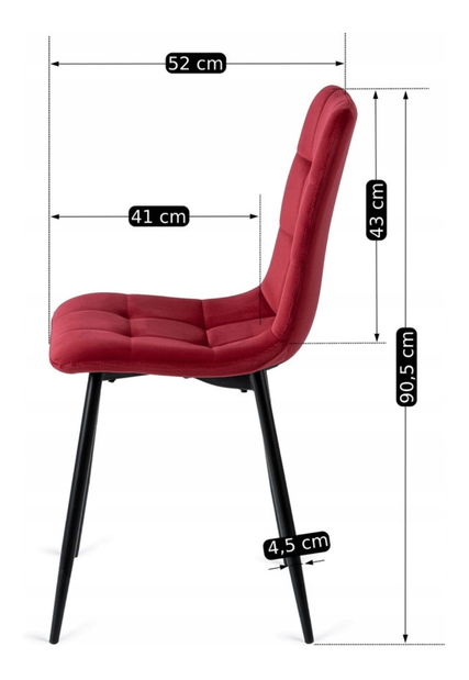 Scaun sufragerie Permite (bordo) 