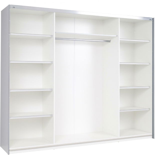 Šatníková skriňa s posuvnými dverami Liff 10 (lesk fialový + biela)