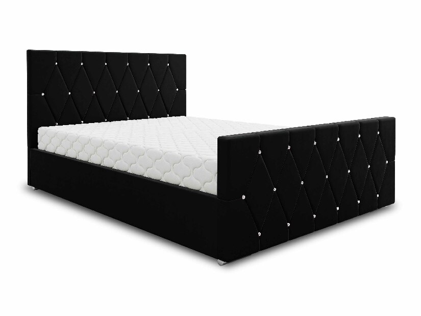 Bračni krevet 180 cm Illa (crna) (s podnicom i prostorom za odlaganje)