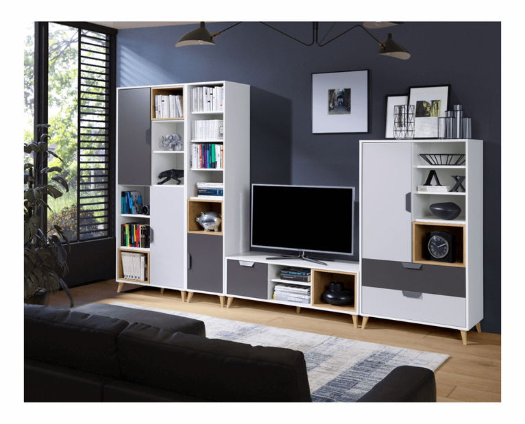 Raft typ 04 Sinny (alb + grafit + stejar lefkas) 