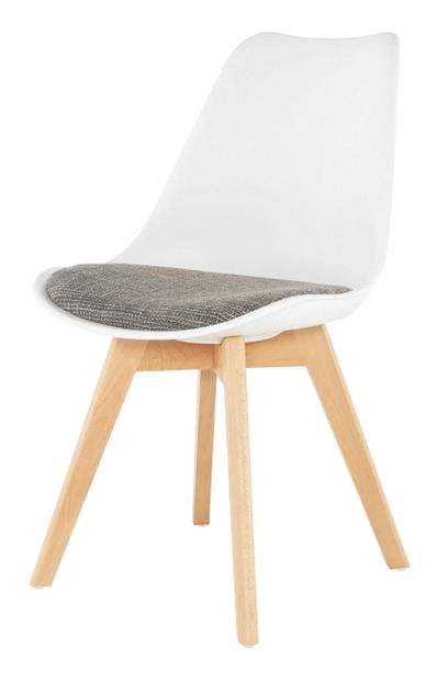 Jedálenská stolička Damiara (biela + hnedá)