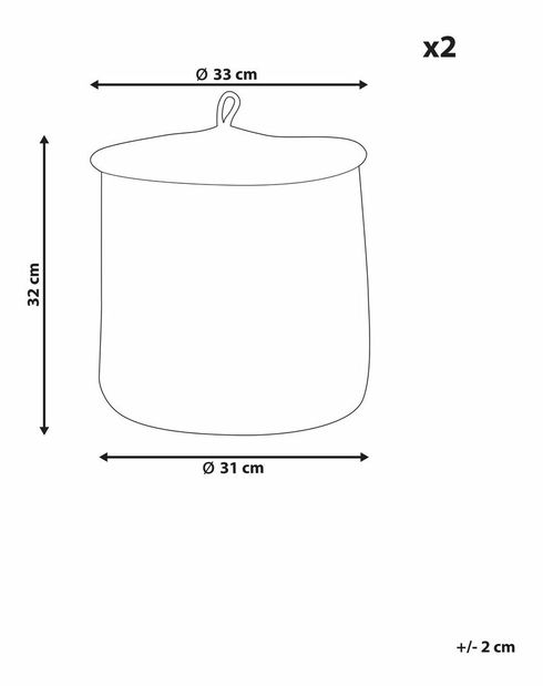 Set 2 ks úložných košov Seara (čierna) 