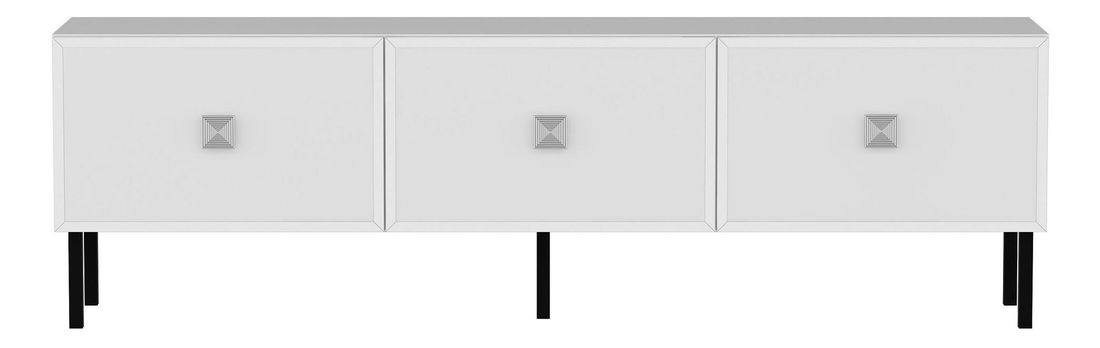 Masă TV/Dulap Vodovo (alb + argintiu) 