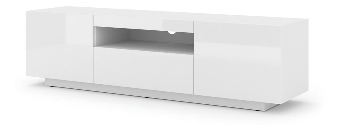 TV stolík/skrinka Aurinko 150 (lesklá biela)