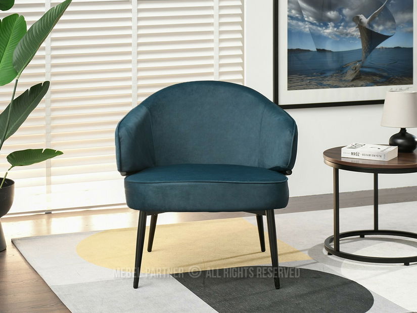 Kreslo Alfredo (tyrkysová + čierna)