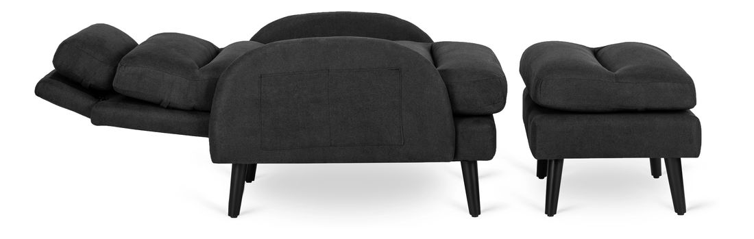 Polohovacie kreslo Hondurenas (čierna) (s taburetkou)