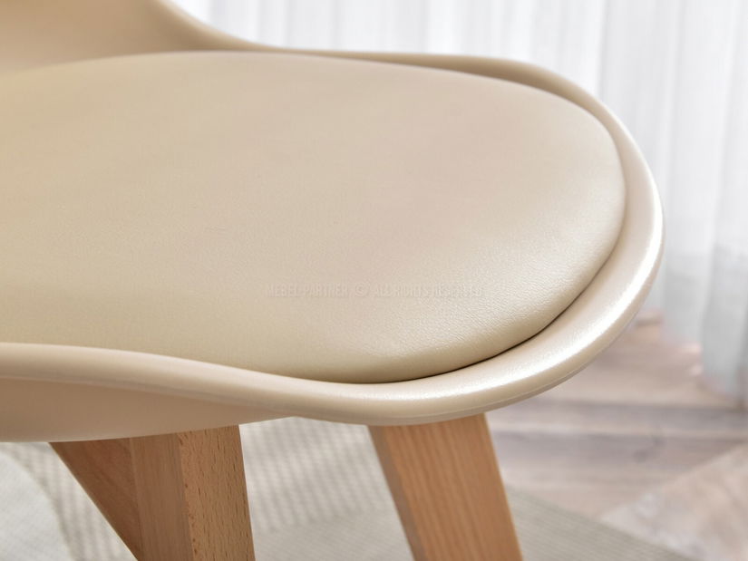 Stolička Large Wood (béžová + buk)