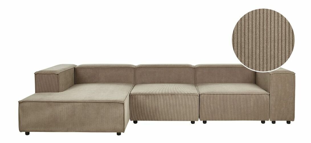 Rohová sedacia súprava Afrika (hnedý menčester) (P)