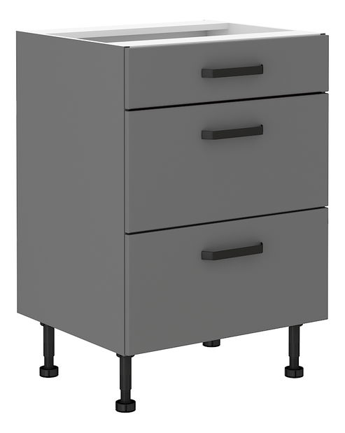 Alsó konyhaszekrény Nesia 60 D 3S BB (Antracit)