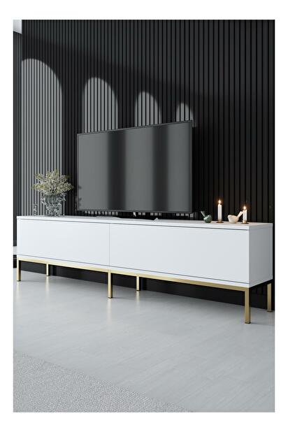 TV asztal/szekrény Vibubi 2 (fehér + arany) 