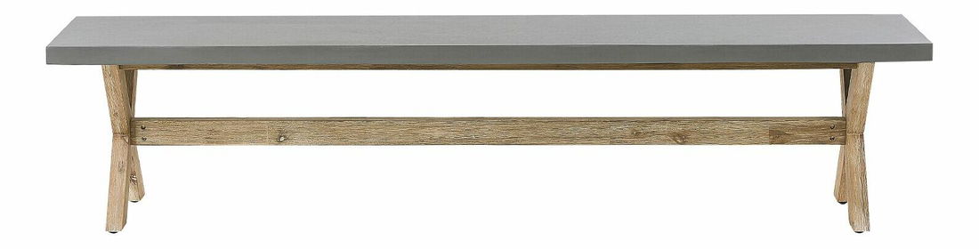 Set pentru grădină OLIBIA (gri) (cu băncuțe și scaune) (pentru 8 persoane)