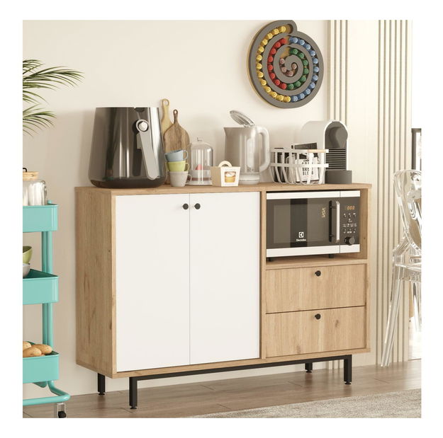 Komoda Rebutia 2 (hrast + bijela)