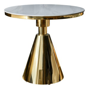 Masă sufragerie Greys 1 (auriu + marmură albă) (pentru 4 persoane)