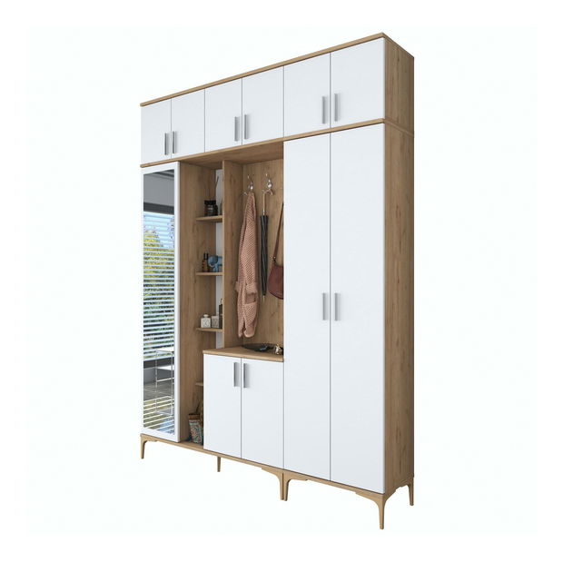 Predsoblje Emily 28 (s ogledalom) (orah + bijela)