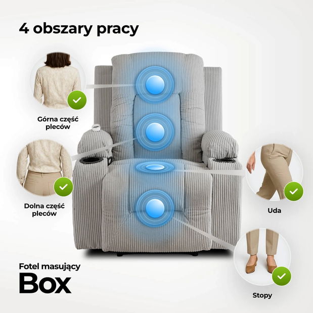 Masszázsfotel Banesto (világosszürke) 