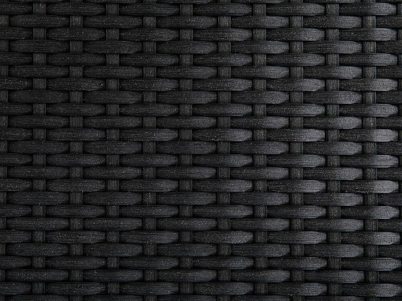 Kerti étkező szett Grosso (fekete) (üveglappal 220x100 cm) (rattan szék)