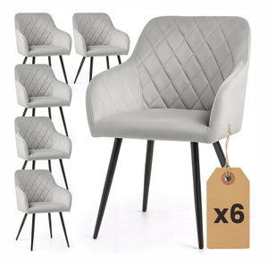 Set 6 scaune de sufragerie Velting (gri)