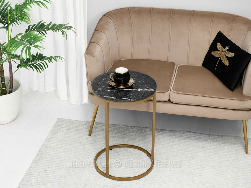 Dohányzóasztal Corden (fekete márvány + arany)